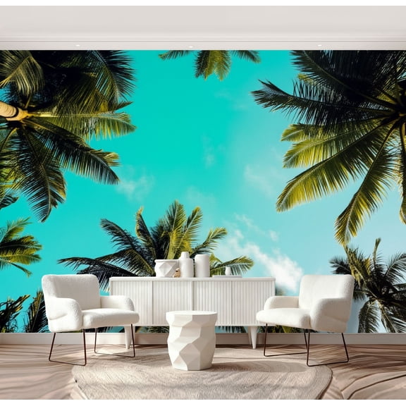 Wall Mural Peel and Stick Palm Trees Self-Adhesive Wallpaper Removable Wall Decal Wall Sticker Home Decor for Living Room Bedroom 69"x96"