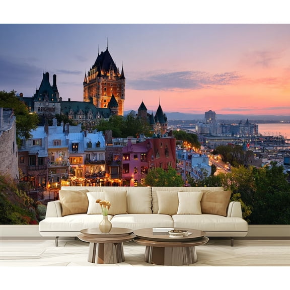 Wall Mural Peel and Stick Quebec City Self-Adhesive Wallpaper Removable Wall Decal Wall Sticker Home Decor for Living Room Bedroom 100"x144"