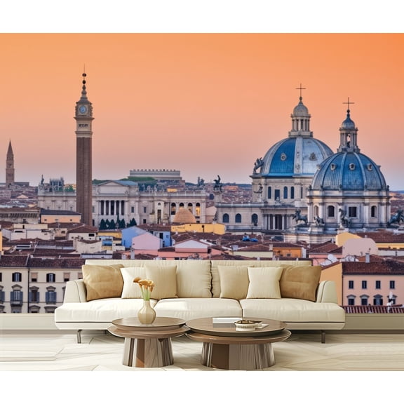 Wall Mural Peel and Stick Rome Skyline Italy Self-Adhesive Wallpaper Removable Wall Decal Wall Sticker Home Decor for Living Room Bedroom 100"x144"
