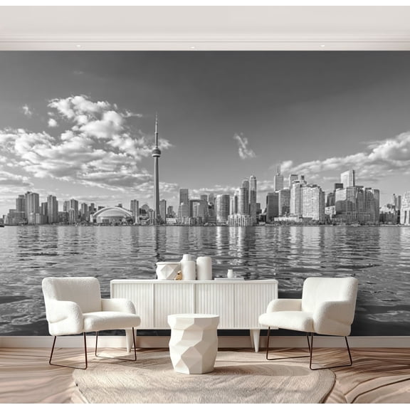 Wall Mural Peel and Stick Skyline Toronto Self-Adhesive Wallpaper Removable Wall Decal Wall Sticker Home Decor for Living Room Bedroom 69"x96"