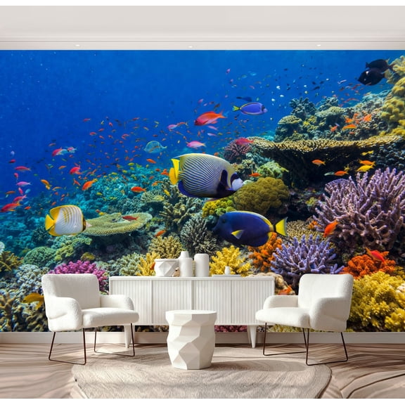 Wall Mural Peel and Stick Tropical Fish Self-Adhesive Wallpaper Removable Wall Decal Wall Sticker Home Decor for Living Room Bedroom 69"x96"
