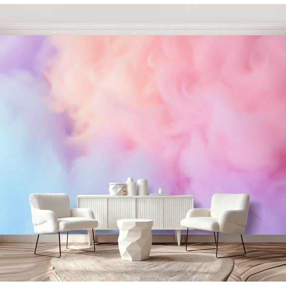 Wall Mural Peel and Stick cotton candy candy sky Self-Adhesive Wallpaper Removable Wall Decal Wall Sticker Home Decor for Living Room Bedroom 69"x96"