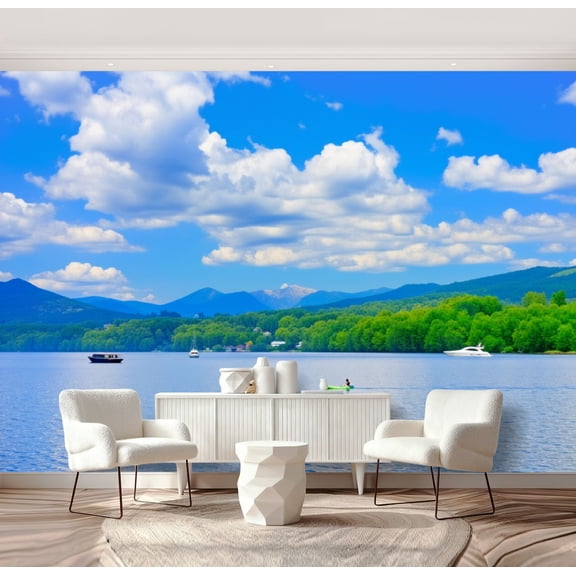 Wall Mural Peel and Stick lake george ny kayaks Self-Adhesive Wallpaper Removable Wall Decal Wall Sticker Home Decor for Living Room Bedroom 69"x96"