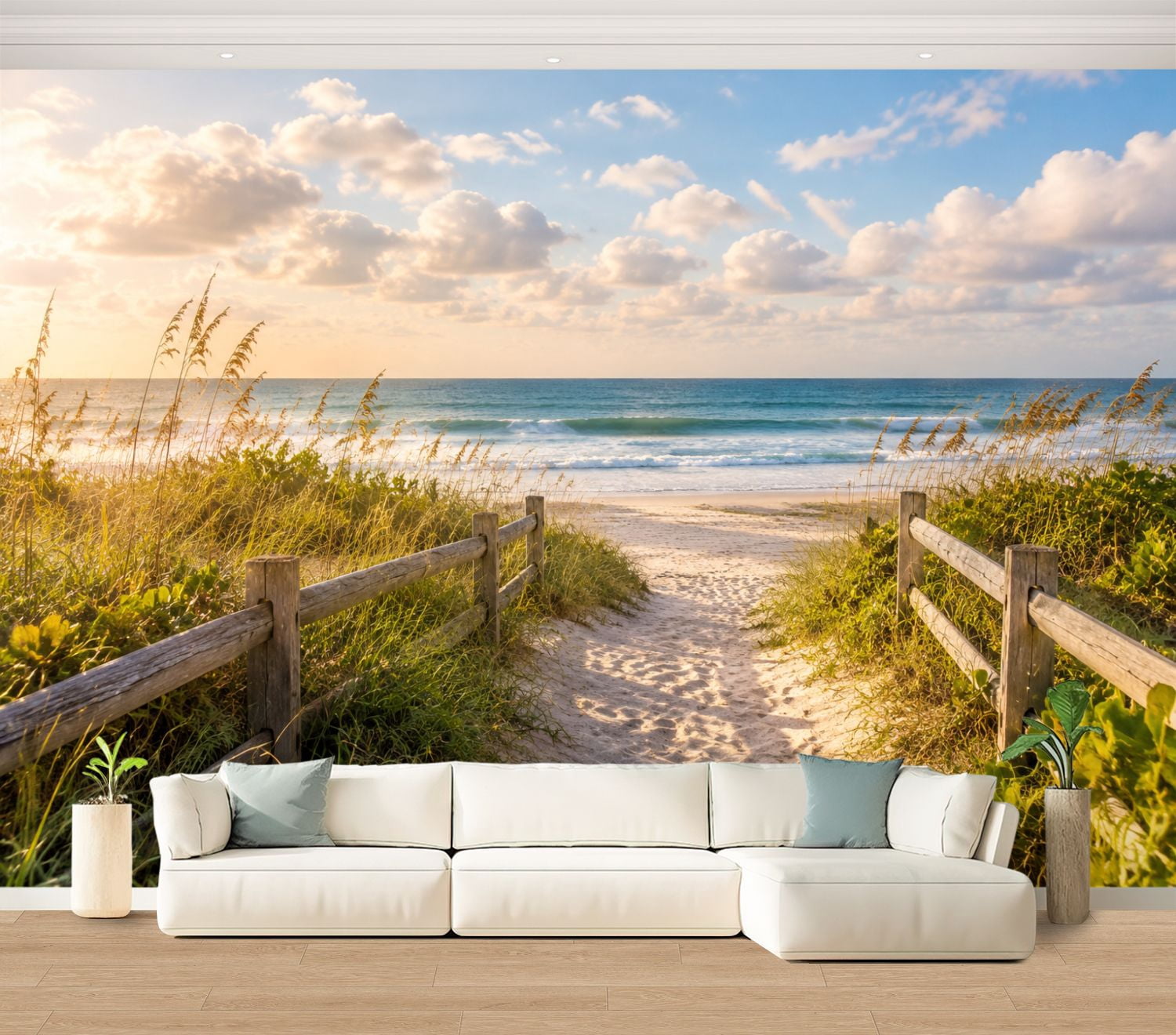 Wall Mural Scenic Beach Pathway Large Peel and Stick Wallpaper Leading ...