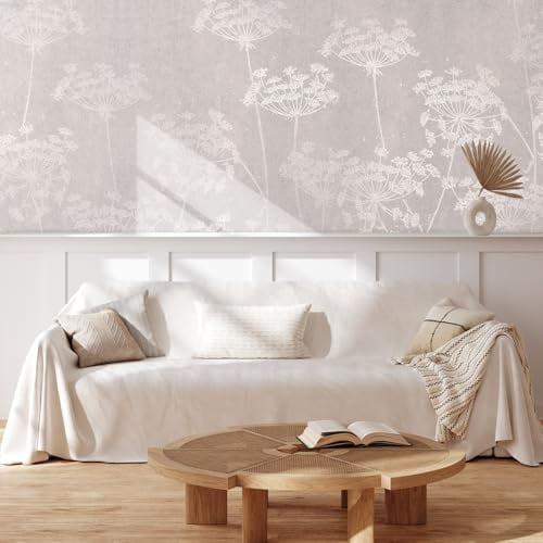 Wall Mural Whimsical Dandelion Nature Wilderness Vintage Illustrations Not Peel and Stick, Non-Woven Wallpaper Wall Decoration for Bedroom Living Room - 48"x192"$$Tools