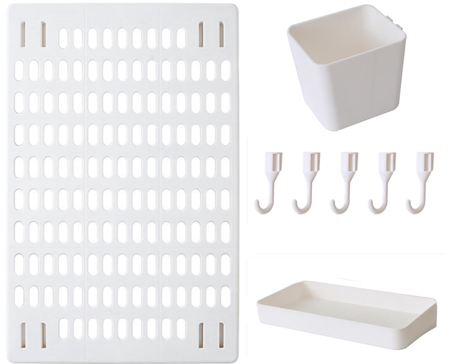 Wall Mount Pegboard Organizer Kit - 6 Panels & 40 Accessories For Tools, Office & Home Storage