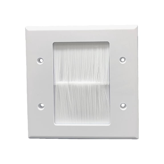 Wall Outlet Cable Entry Plate Single Gang Bristles Brush Wall Plate Port Insert Cover Cable Cover Enduring