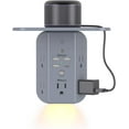 thumbnail image 1 of Wall Outlet Extender with Shelf and Night Light,Surge Protector,USB Wall Charger with 5 AC Outlets and 3 USB A Ports 1 USB C Outlet Wide Space 3-Sided Power Strip Multi Plug Outlets, Gray, 1 of 2