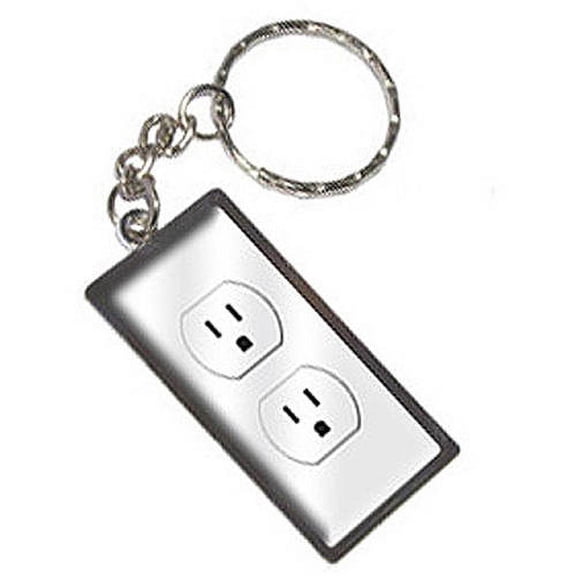 Wall Outlet Funny Keychain Key Chain Ring