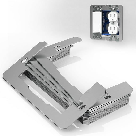 Wall Outlet Plate Spacer Shims,Happon Metal Single Gang Device Leveler, Receptacle Spacers Shims for Fixing Walls Electrical Outlet Flush Fit Device Leveling Plates, 10Pcs