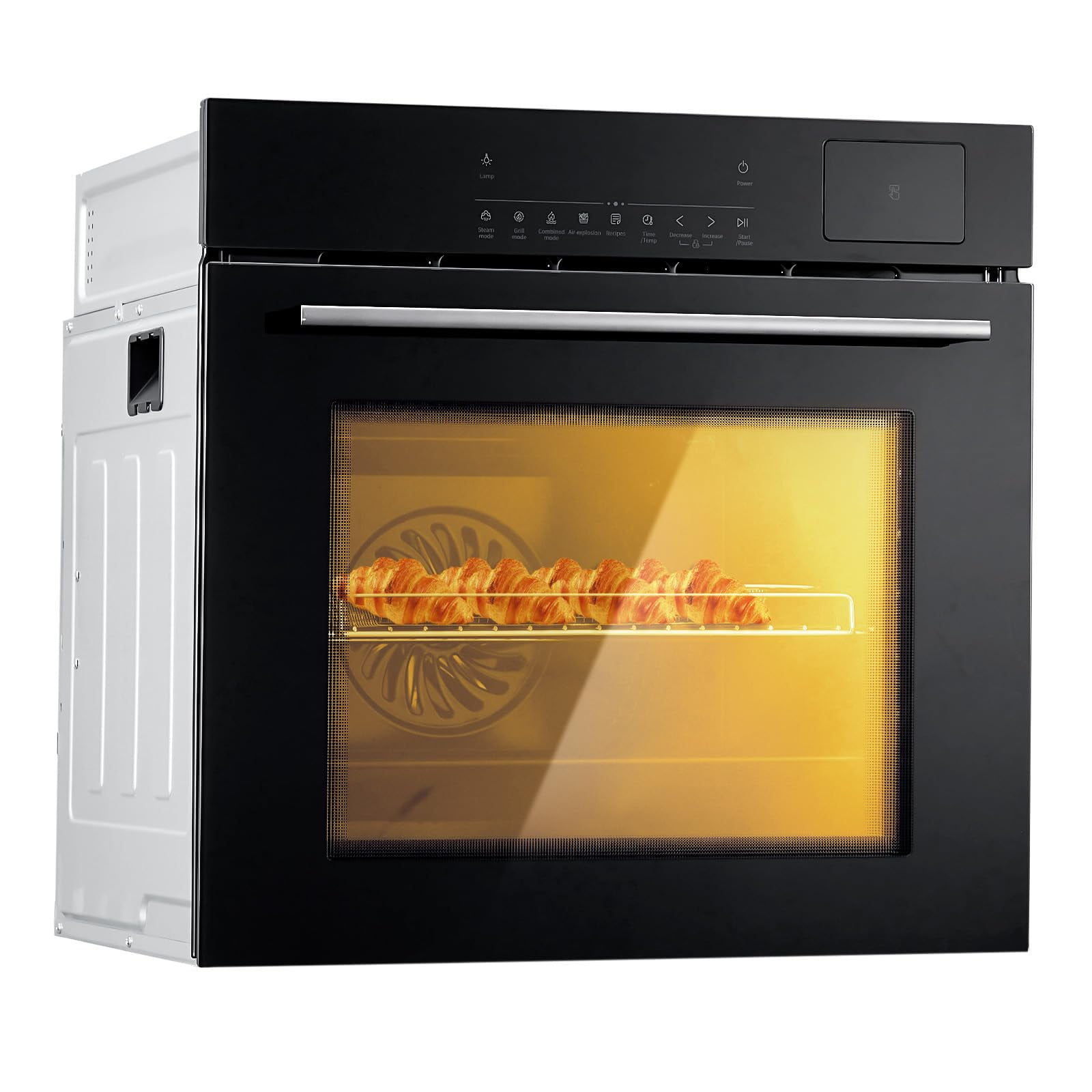 Wall Ovens 24 Inch Electric, Single Wall Ovens Stainless Steel Built In Oven With 8 Baking Modes, 360° Convection Airfryer, 3000W, 240V, 2.5Cu.f Electric Oven With Timer and Safety Lock