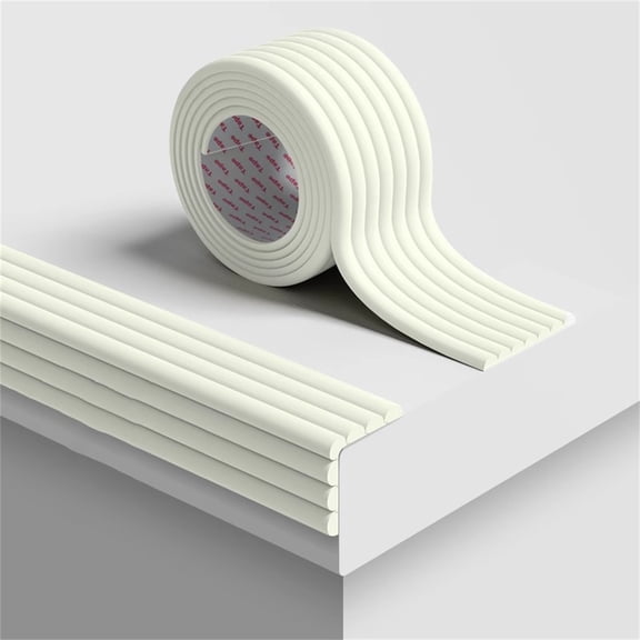 Wall Padding Strip for Headboard and Table Corner Protectors, Desk Edge Cushion, Rubber Corner Guards, Soft Wall Sticker 3.15 in X 6.56 Ft, Self Adhesive Foam Wall Covering for Bedside, White
