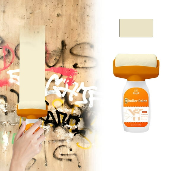 Wall Paint, 500g White Paint for Wall Touch up Paint for Walls, Paint Roller Kit for Flat, Ceiling Wall, White Wall Paint Repair Tools for Removing Stains, Scratches, Water-Based