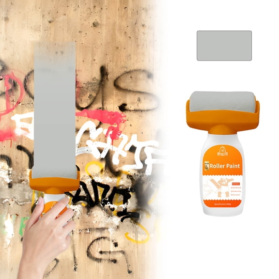 Wall Paint, 500g White Paint for Wall Touch up Paint for Walls, Paint Roller Kit for Flat, Ceiling Wall, White Wall Paint Repair Tools for Removing Stains, Scratches, Water-Based