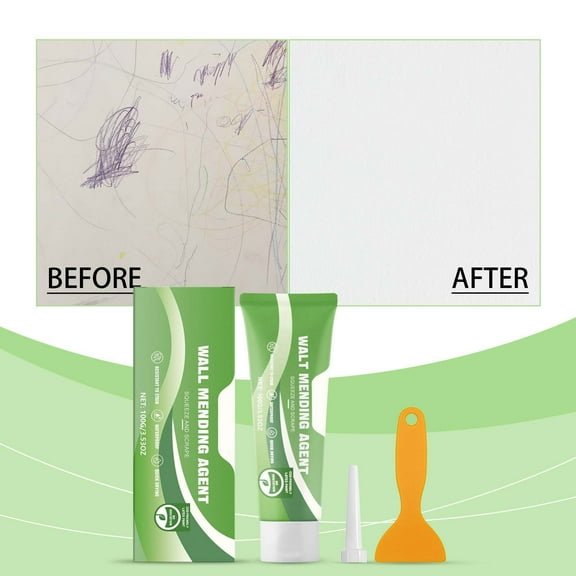 Wall Paint Repair Paste, Graffiti Stain Remover, Home Self-paint, Cover Scratches Cracks, Includes Scraper, Easy Application, Strong Adhesion, Indoor Wall Use