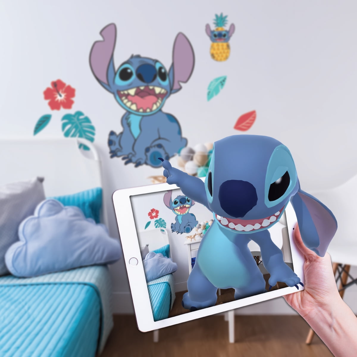 Wall Palz Disney Lilo and Stitch Wall Decals - Stitch Wall Stickers with 3D  Augmented Reality Interaction - 25 Lilo & Stitch Bedroom Decor - Disney  Wall Decor 