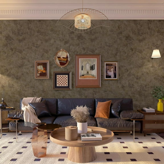 Wall Paper Peel and Stick Modern Mid Century Wallpaper Gold/Brown/Grey Industrial Concrete Cement Copper Wallpaper 16"x354" Rust Metallic Contact Paper for Bedroom Bathroom Living Room Walls