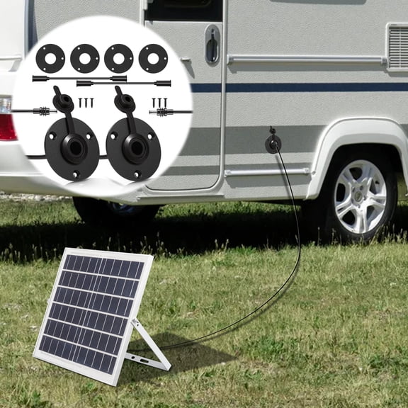 Wall Pass Through Kit, RV Aluminum Waterproof Cable Pass Through Power Socket Accessories for RV Boat Van Battery Box