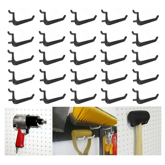 Wall Peg Hook Kit - Jumbo Style Pegboard Hooks Tool Storage Garage Organizer Choice B/W