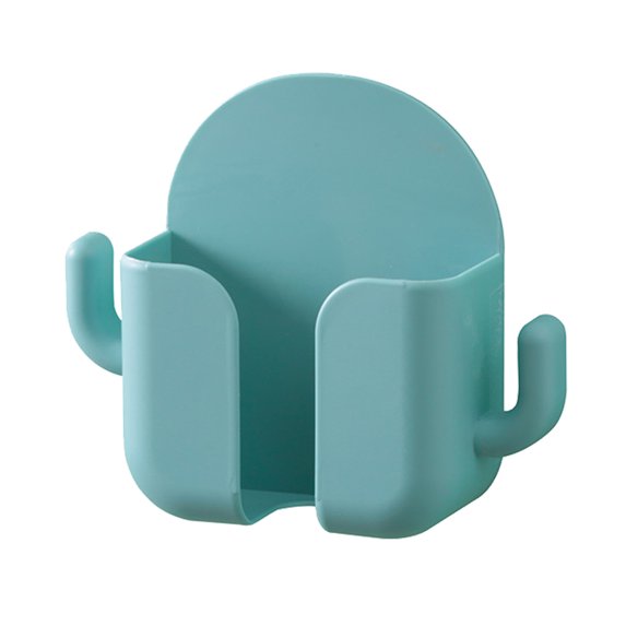 Wall Phone Holder, No-Drill Phone Stand with Charging Hole, Adhesive Phone Holder for Kitchen, Bathroom, Bedroom, Office, RV, Compatible with Most Cell Phones & Remote Controls, Green