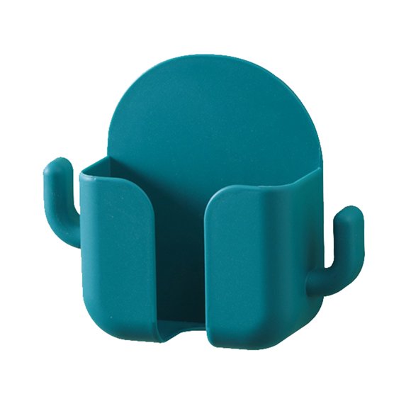 Wall Phone Holder, No-Drill Phone Stand with Charging Hole, Adhesive Phone Holder for Kitchen, Bathroom, Bedroom, Office, RV, Compatible with Most Cell Phones & Remote Controls, Dark Green