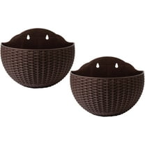 Wall Planter 1PCS Wall Hanging Planter Half Round Fence Planters with Drainage and Hooks Wall Mounted Planters for Balcony Garden Railing Indoor Outdoor,Wall Planter, Wall Hanging Planter