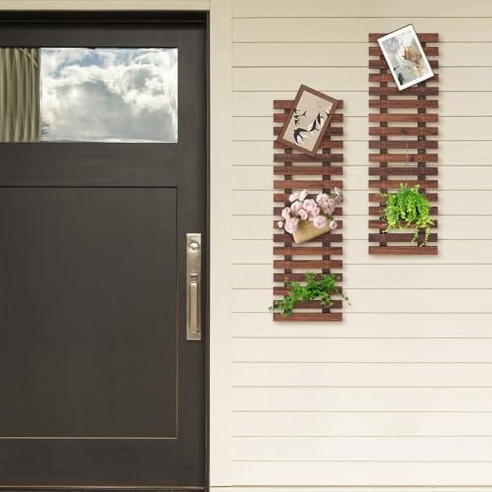 Wall Planter, 2 PCS Wooden Hanging Planter Rack for Indoor Plants ...