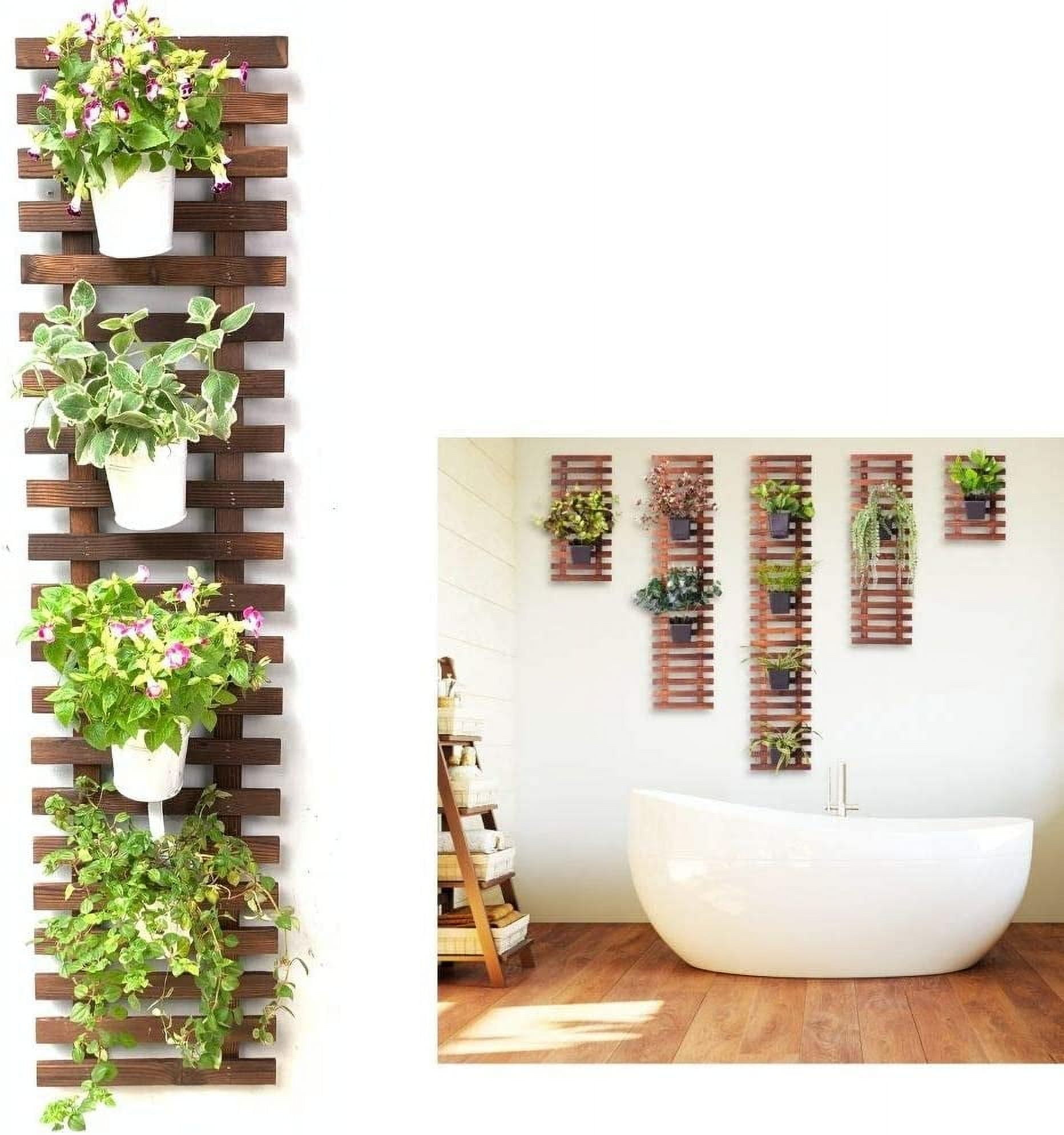 Horizontal 2024 Wooden Wall Hung Planter, Pot Hanger