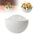 thumbnail image 1 of Wall Planter - Half Round Imitation Rattan, Vertical Hanging, with S Hooks, for Indoor/Garden,, 1 of 6