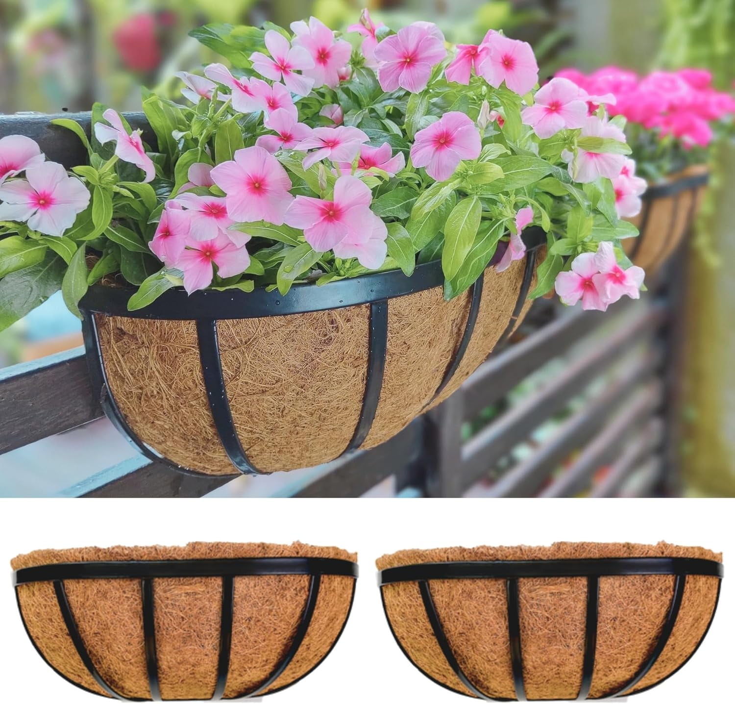 Wall Planters - 16 Inch, 2 Pack Wall Hanging Planter for Outdoor Plants ...