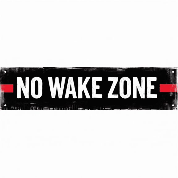 Wall Plaque 16*4 inches "NO WAKE ZONE" vintage style waterproof tin signs