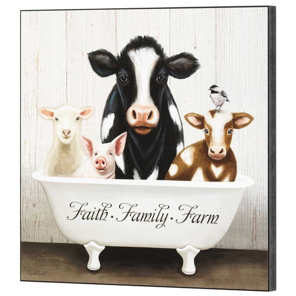 Dicksons Faith Family Farm White 12 x 12 MDF Decorative Wall Plaque