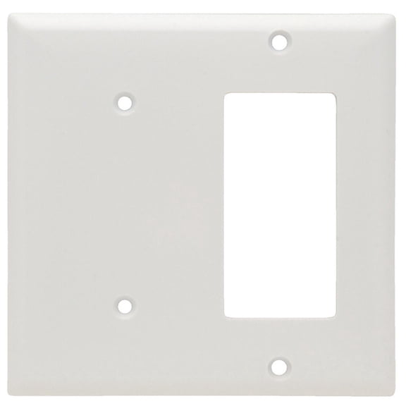 SP1426W 2 gang decora blank wall plate white qty 1