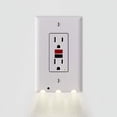 thumbnail image 1 of Wall Plate Night Light - LED Night Lights Built Into Electrical Outlet Wall Plates - Turn On/Off Automatically (3 Pack) (GFCI Outlets, White), 1 of 3