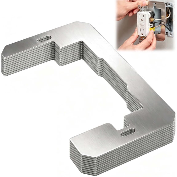 Wall Plate Spacer, Durable Galvanized Metal for Loose Outlet Repair, Recessed Receptacle Leveling for Home Repair and Contractor Use