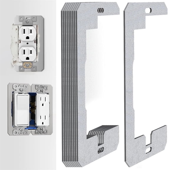 Wall Plate Spacer,Happon Electrical Box Outlet Spacers Shims,Electric Receptacle Spacers for Fixing Walls/Device Fix/Switch -Thicker Metal Outlet Shims-10 Pcs