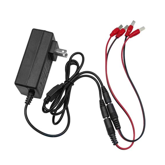 Wall Plug 21V Power Adapter with 5.5 x 2.5 mm Connection, Red Clip Wire for Home Workshop Charging
