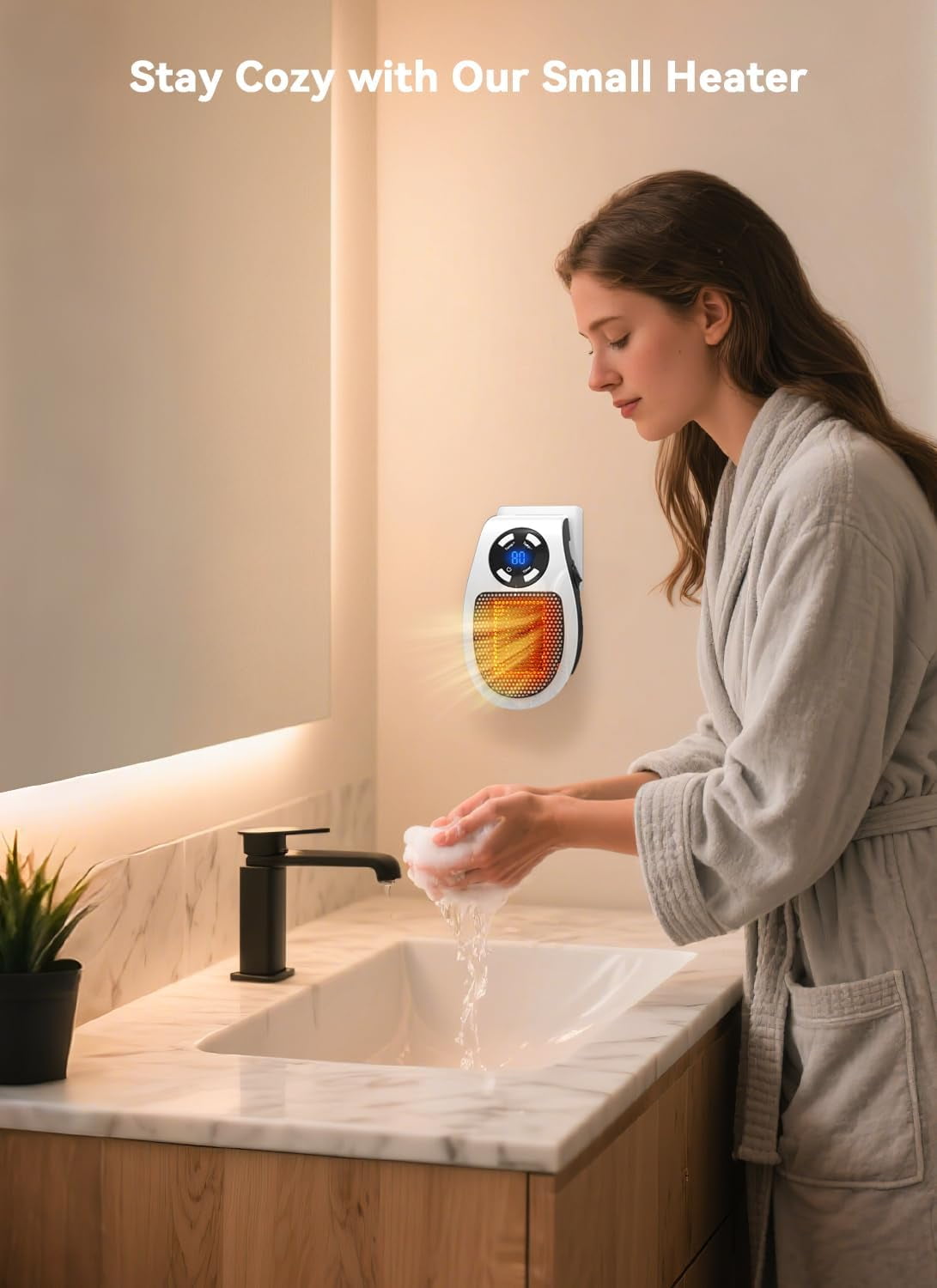 Wall Plug In 450W, Portable Outlet with Remote, LED Display, Small Wall ...