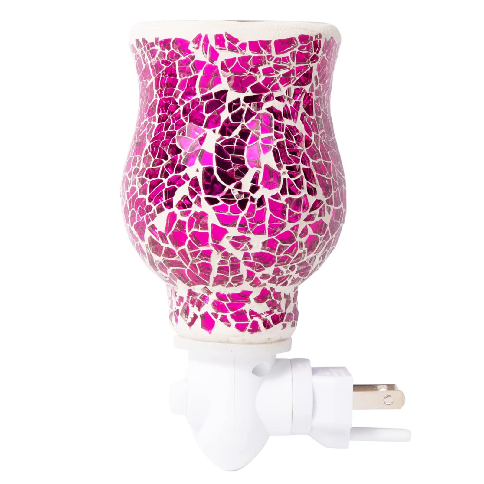 Wall Plugin Wax Warmer for Scented Wax Mosaic Glass Crackled Fuchsia