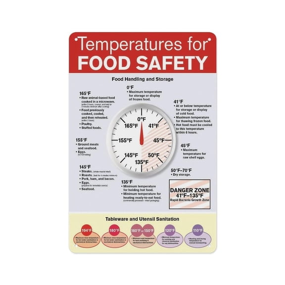 Wall Poster Temperature For Food Safety Poster- Suitable For Office, Home Kitchen, Living Room, Wall Art Decoration