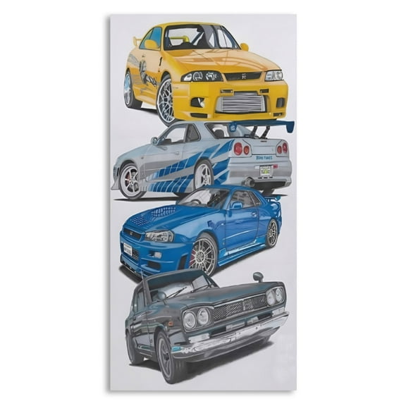 Wall Poster for Bedroom Decor Art Print - Fast and Furious Skyline Supercar (Size: 8'x16')