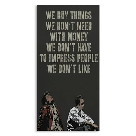 Wall Poster for Bedroom Decor Art Print - Fight Club Quote Movie Poster (Size: 8'x16')
