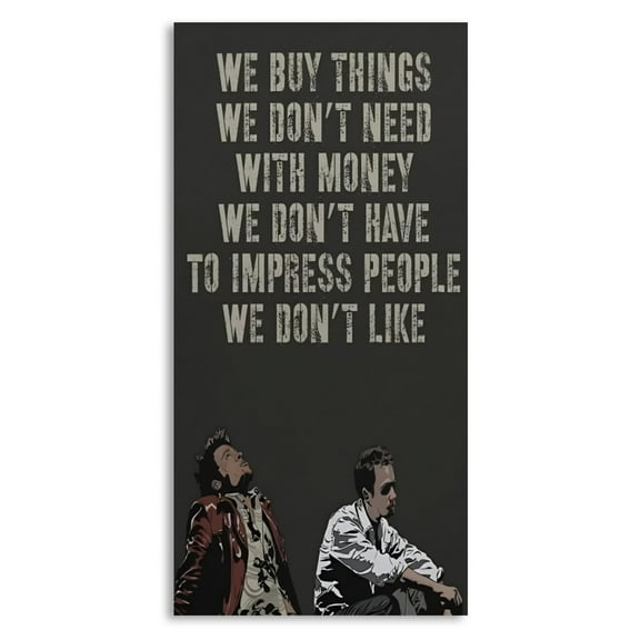 Wall Poster for Bedroom Decor Art Print - Fight Club Quote Movie Poster (Size: 8'x16')
