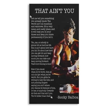 Wall Poster for Bedroom Decor Art Print - Rocky Motivational Poster Inspirational Quotes Poster (Size: 8'x16')