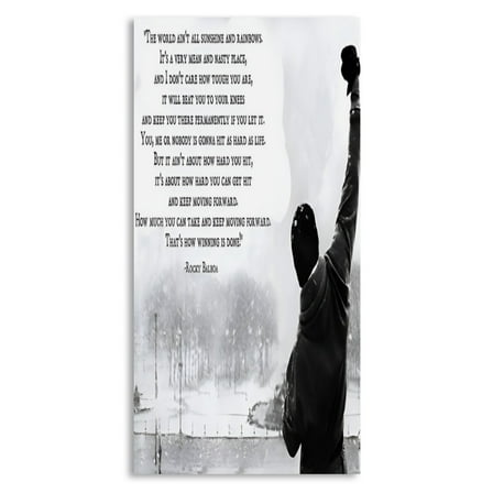 Wall Poster for Bedroom Decor Art Print - Rocky Movie Motivational Canvas Art Poster (Size: 8'x16')