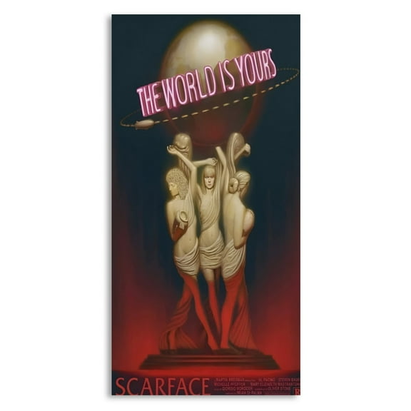 Wall Poster for Bedroom Decor Art Print - Scarface Movie Poster the World Is Yours Poster (Size: 16'x32')