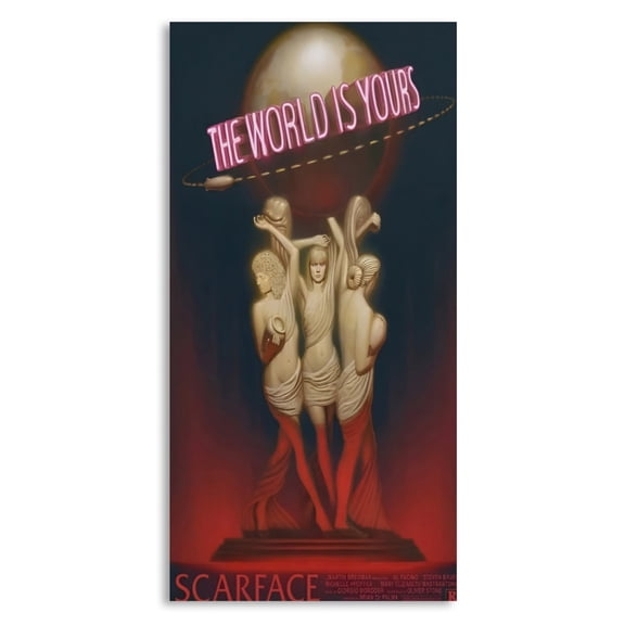 Wall Poster for Bedroom Decor Art Print - Scarface Movie Poster the World Is Yours Poster (Size: 16'x32')