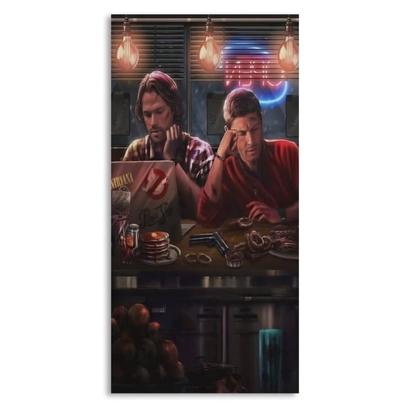 Wall Poster for Bedroom Decor Art Print - Supernaturalv Tv Series Art Poster Sam and Dean (Size: 12'x24')