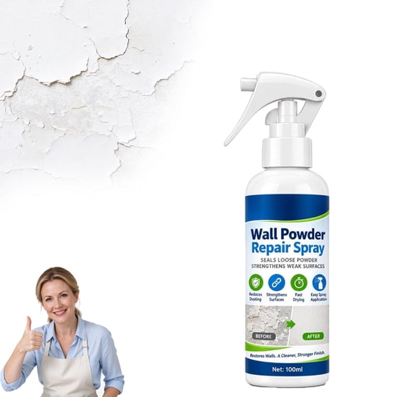 Wall Powder Repair Spray Surface Hardener, Wall Repair Liquid & Curing Agent, Wall Chalking Repair Liquid, Anti-Chalking & Fast-Drying Sealer for Peeling, Dusting Interior Plaster & Drywall