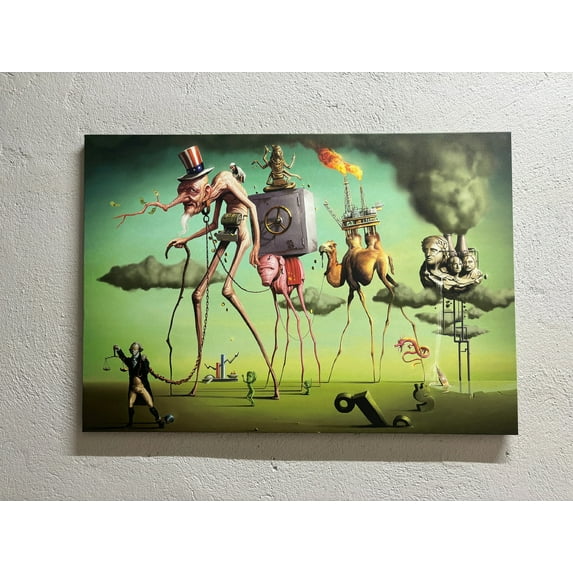 Wall Printed, Canvas American Dream Artwork, Reproduction Printed, Wall The American Dream, The American Dream Art, Canvas Wall Decor - Natural Framed